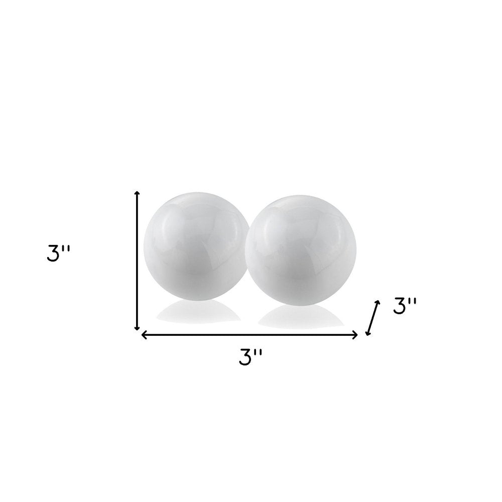 3" White Aluminum Decorative Orb Tabletop Sculpture HomeRoots