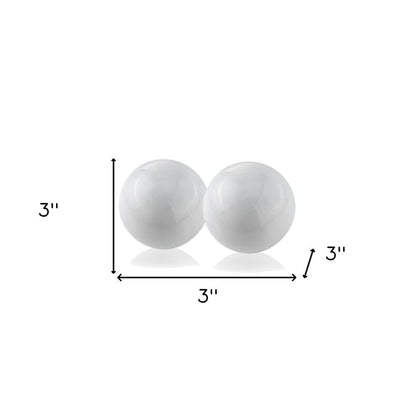 3" White Aluminum Decorative Orb Tabletop Sculpture HomeRoots