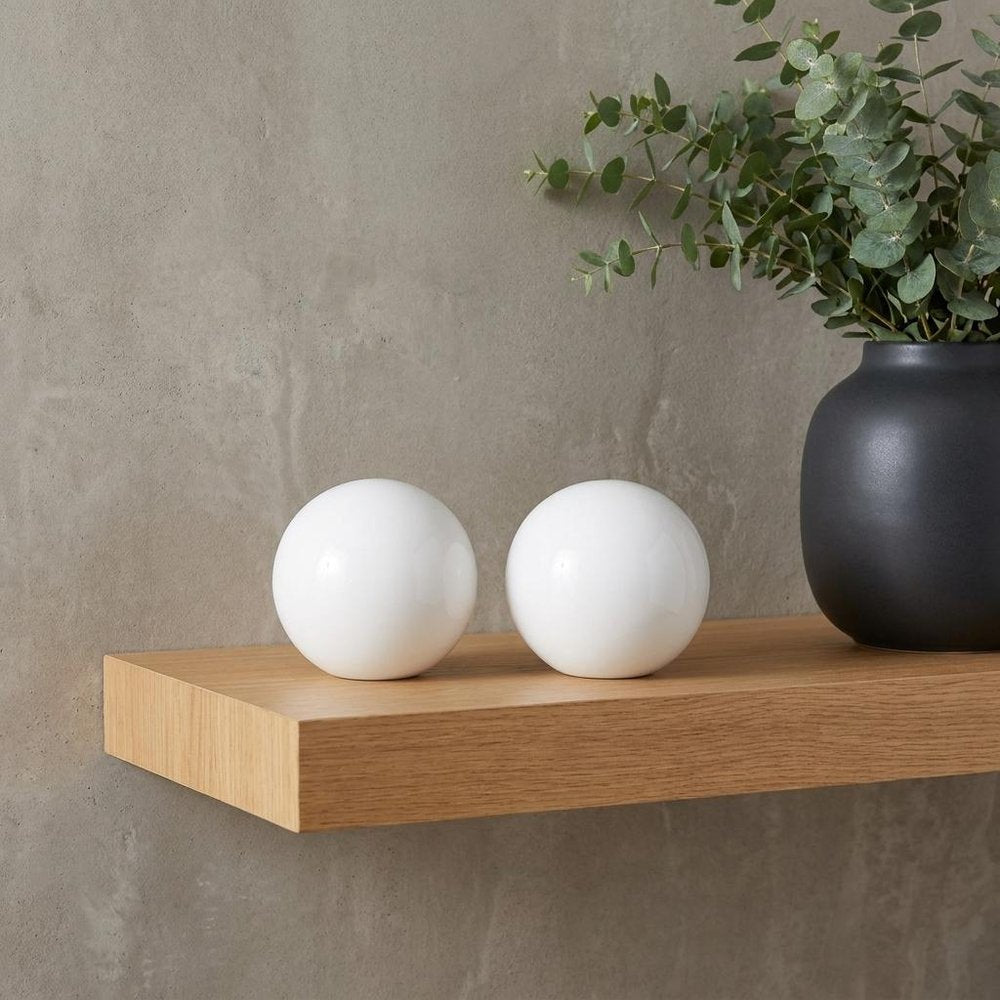 3" White Aluminum Decorative Orb Tabletop Sculpture HomeRoots