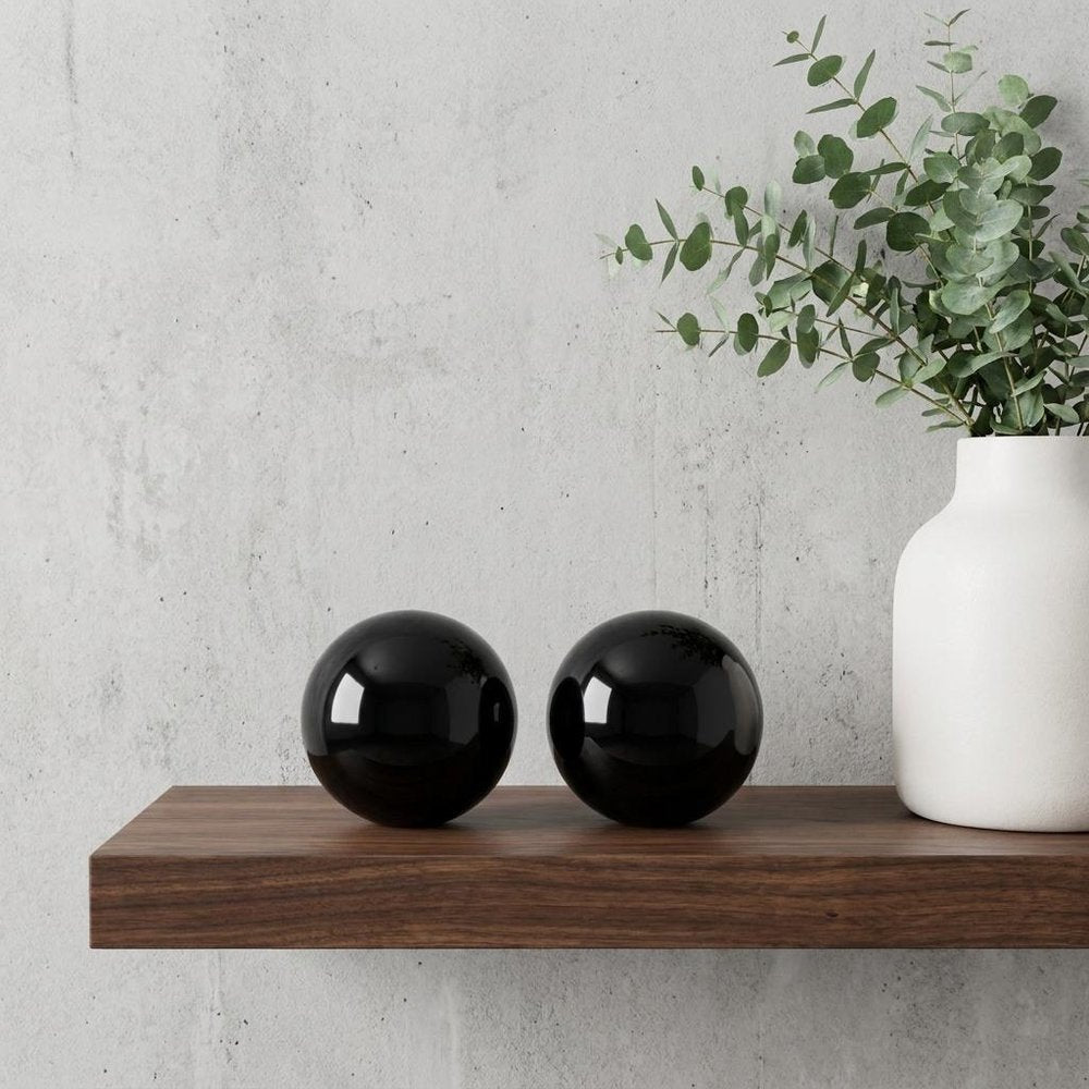 3" Black Enameled Aluminum Decorative Sphere HomeRoots