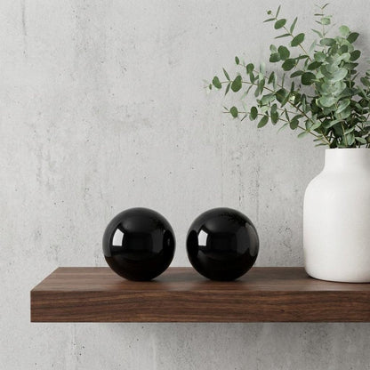 3" Black Enameled Aluminum Decorative Sphere HomeRoots