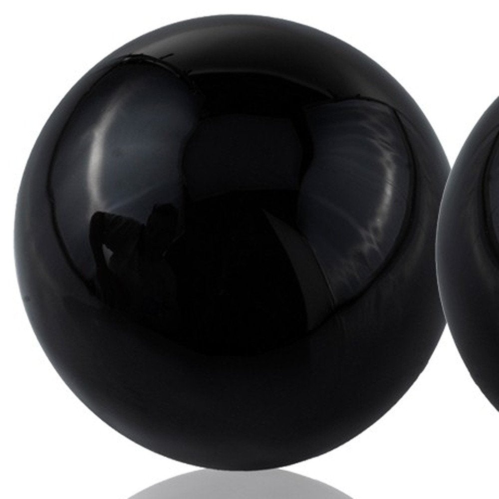 3" Black Enameled Aluminum Decorative Sphere HomeRoots