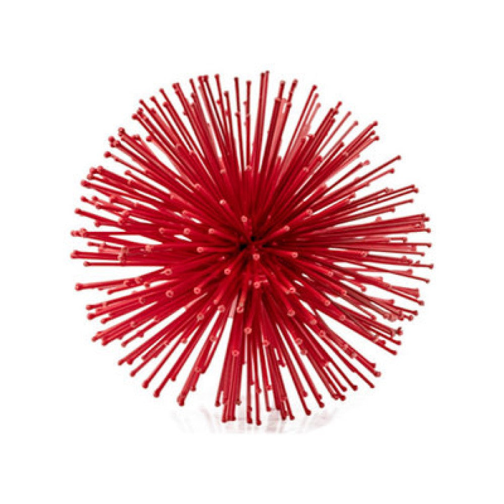 6" Red Metal Spiky Sphere