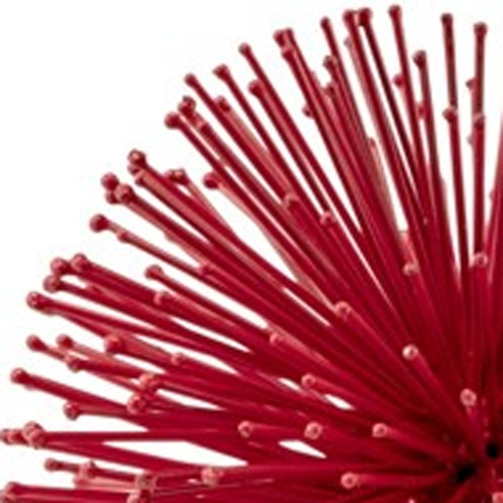6" Red Metal Spiky Sphere HomeRoots