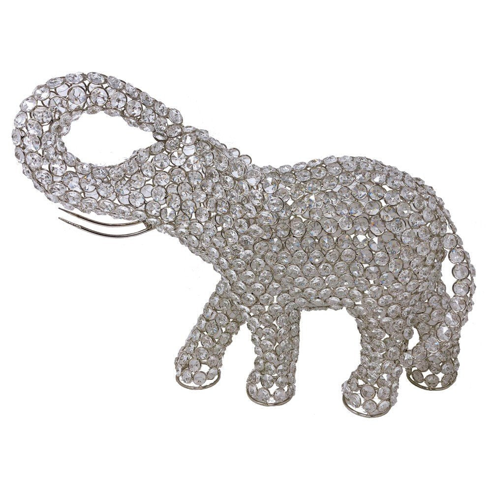15" Silver Faux Crystal and Silver Tabletop Sculpture HomeRoots