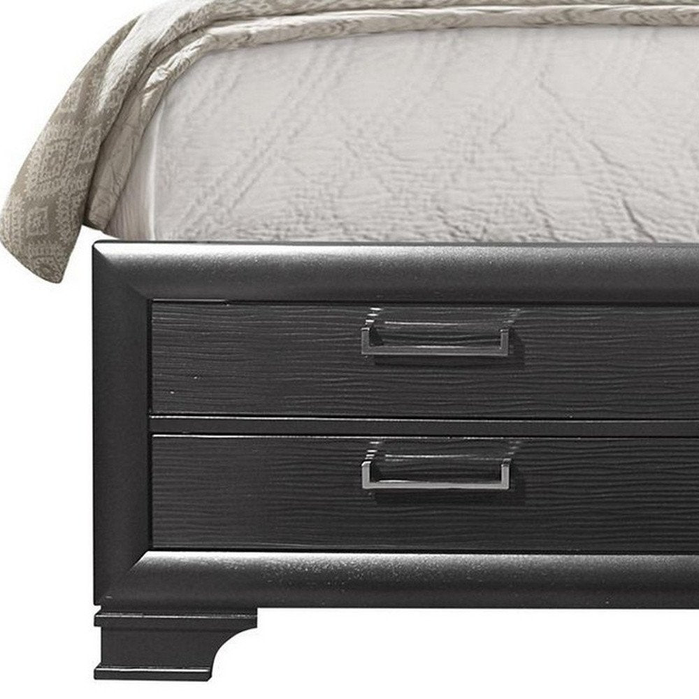 Solid Wood Full Gray Eight Drawers Bed HomeRoots