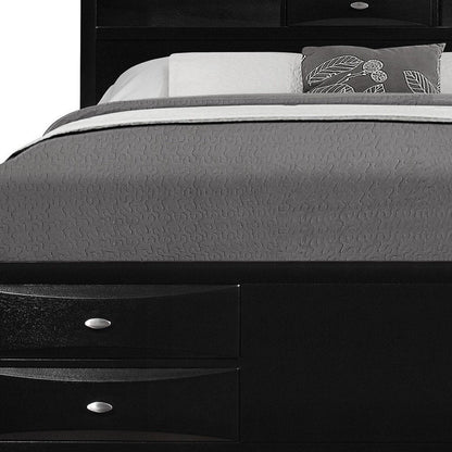 Solid Wood Full Black Eight Drawers Bed HomeRoots