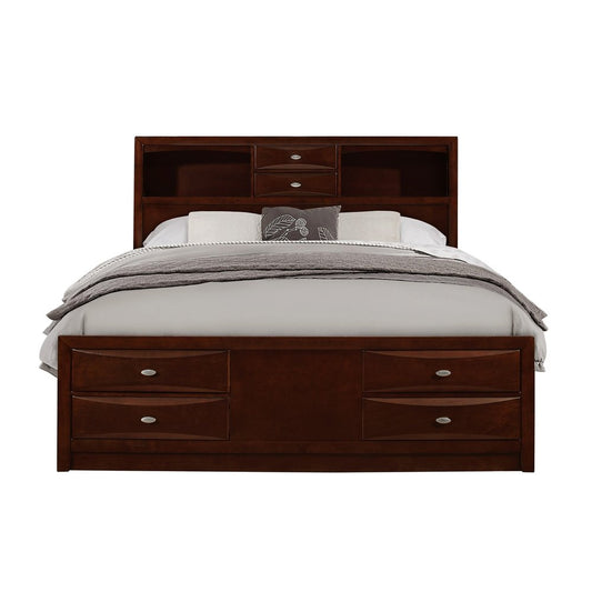 Solid Wood Full Espresso Eight Drawers Bed HomeRoots