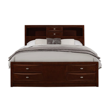 Solid Wood Full Espresso Eight Drawers Bed HomeRoots