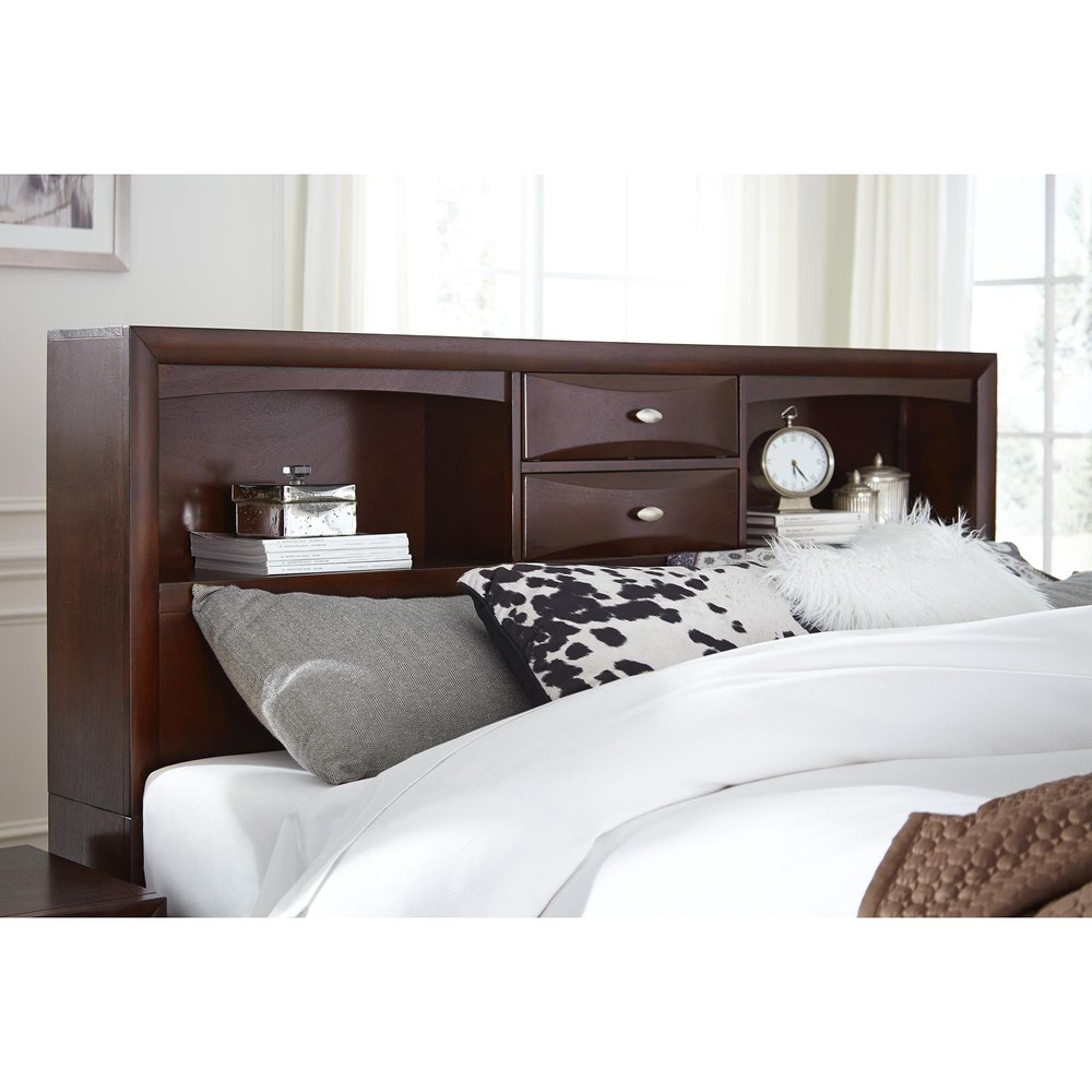 Merlot Solid Wood Queen Bed Frame With Eight Drawers — view 7