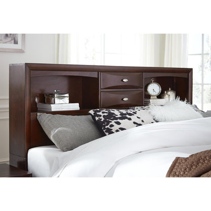 Merlot Solid Wood Queen Bed Frame With Eight Drawers