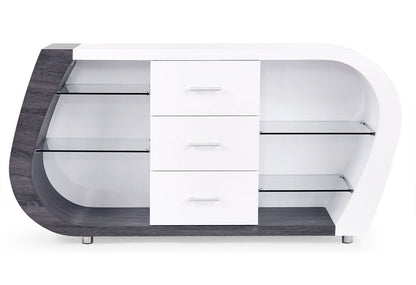 White And Grey Multi Tone Buffet With 3 Drawers HomeRoots