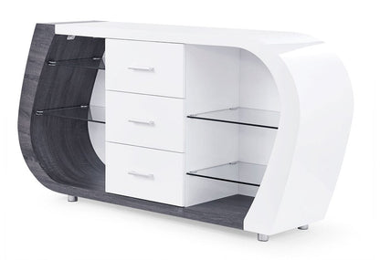 White And Grey Multi Tone Buffet With 3 Drawers HomeRoots