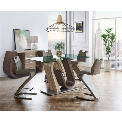 Oak And Walnut Multi Tone Buffet With 3 Drawers HomeRoots