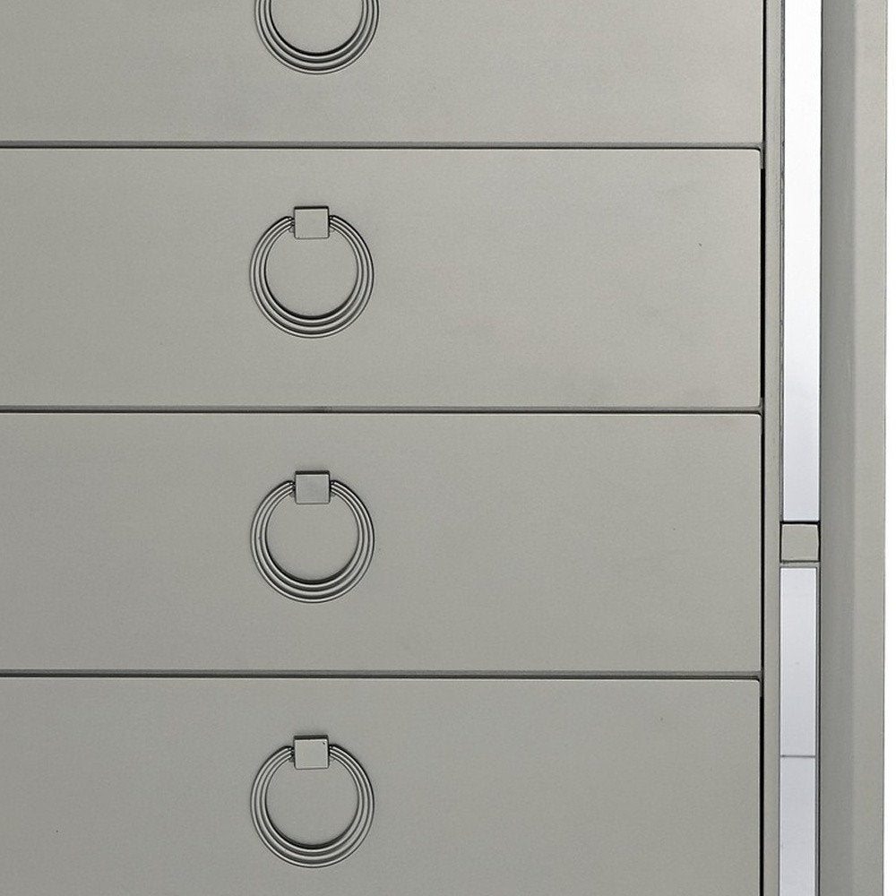 58" Silver Solid Wood Six Drawer Double Dresser HomeRoots