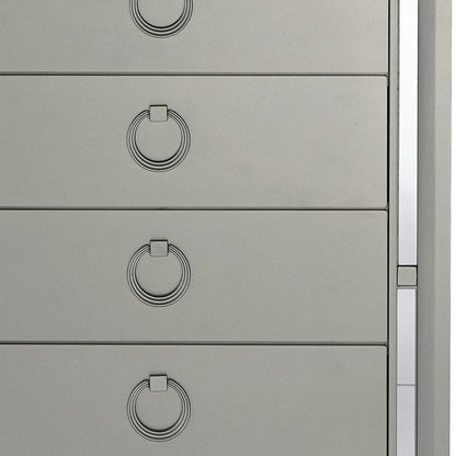 58" Silver Solid Wood Six Drawer Double Dresser HomeRoots