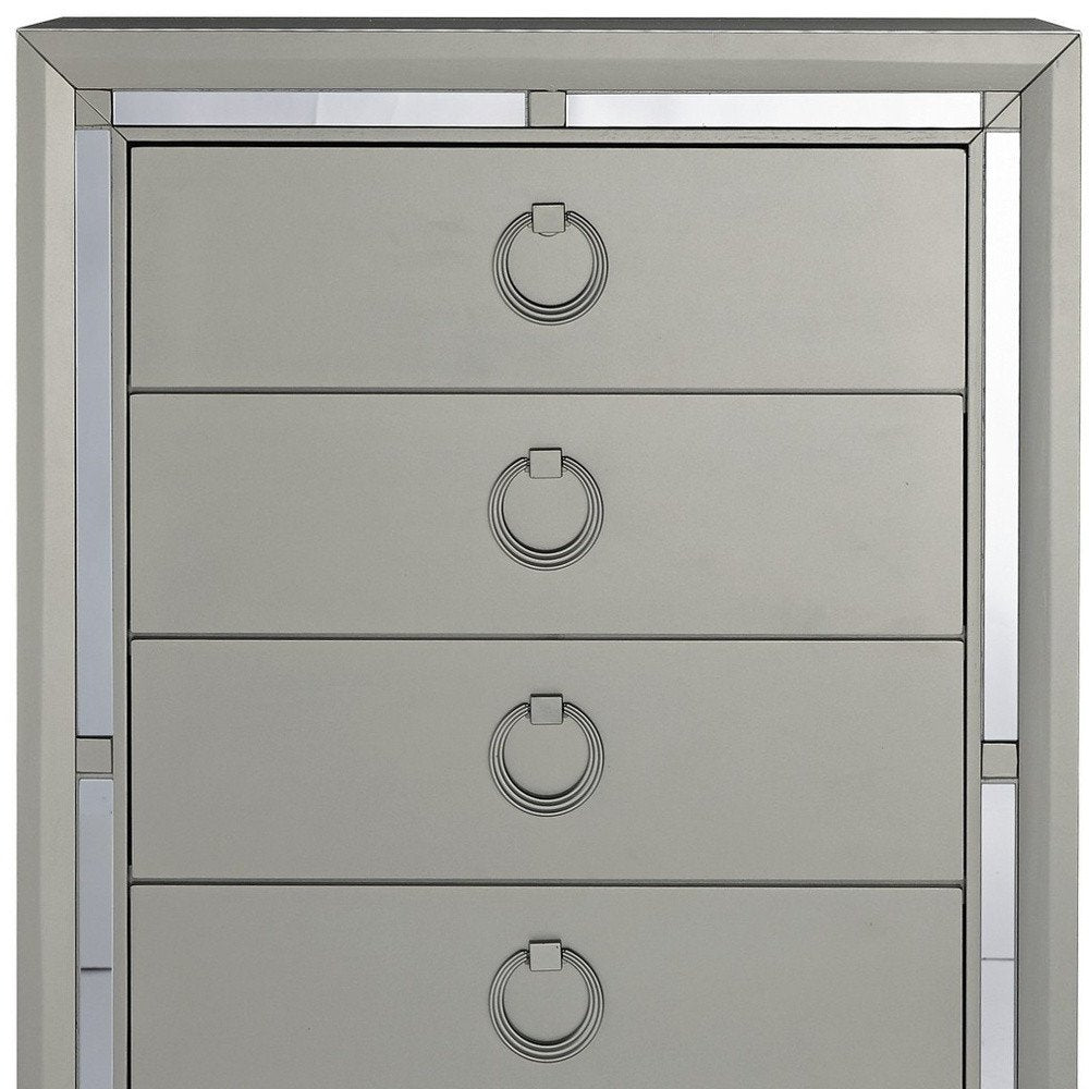 58" Silver Solid Wood Six Drawer Double Dresser — view 6