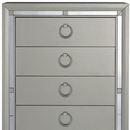 58" Silver Solid Wood Six Drawer Double Dresser HomeRoots