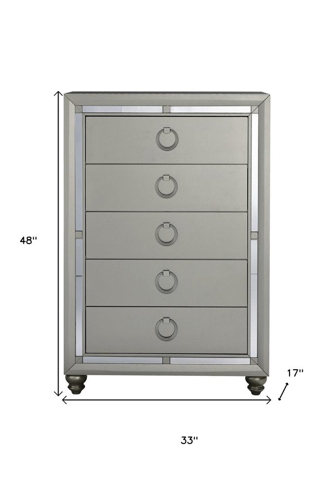 58" Silver Solid Wood Six Drawer Double Dresser — view 11