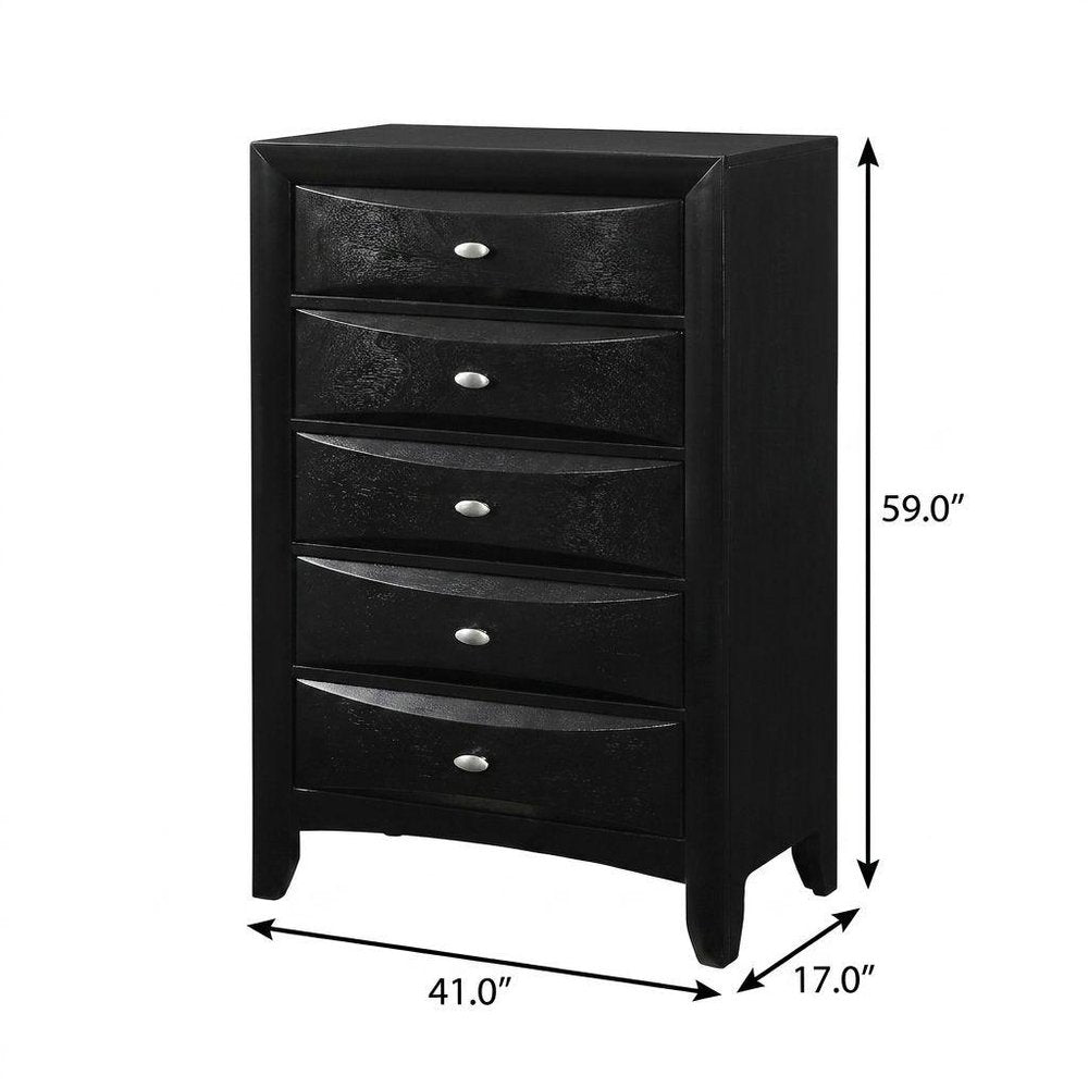 59" Black Solid Wood Eight Drawer Double Dresser HomeRoots