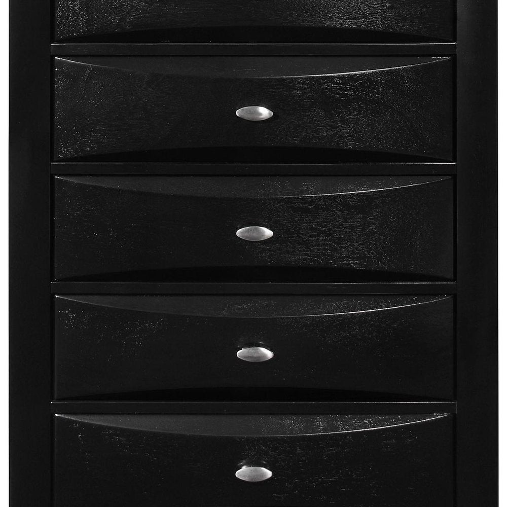 59" Black Solid Wood Eight Drawer Double Dresser