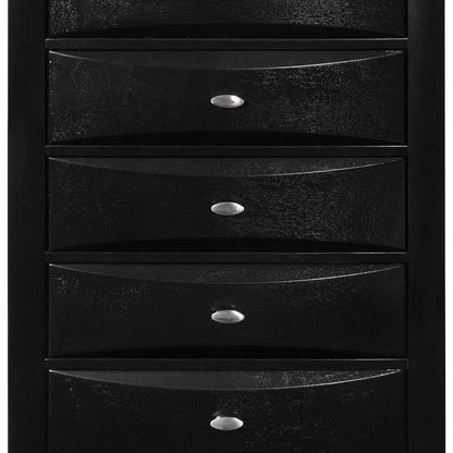 59" Black Solid Wood Eight Drawer Double Dresser