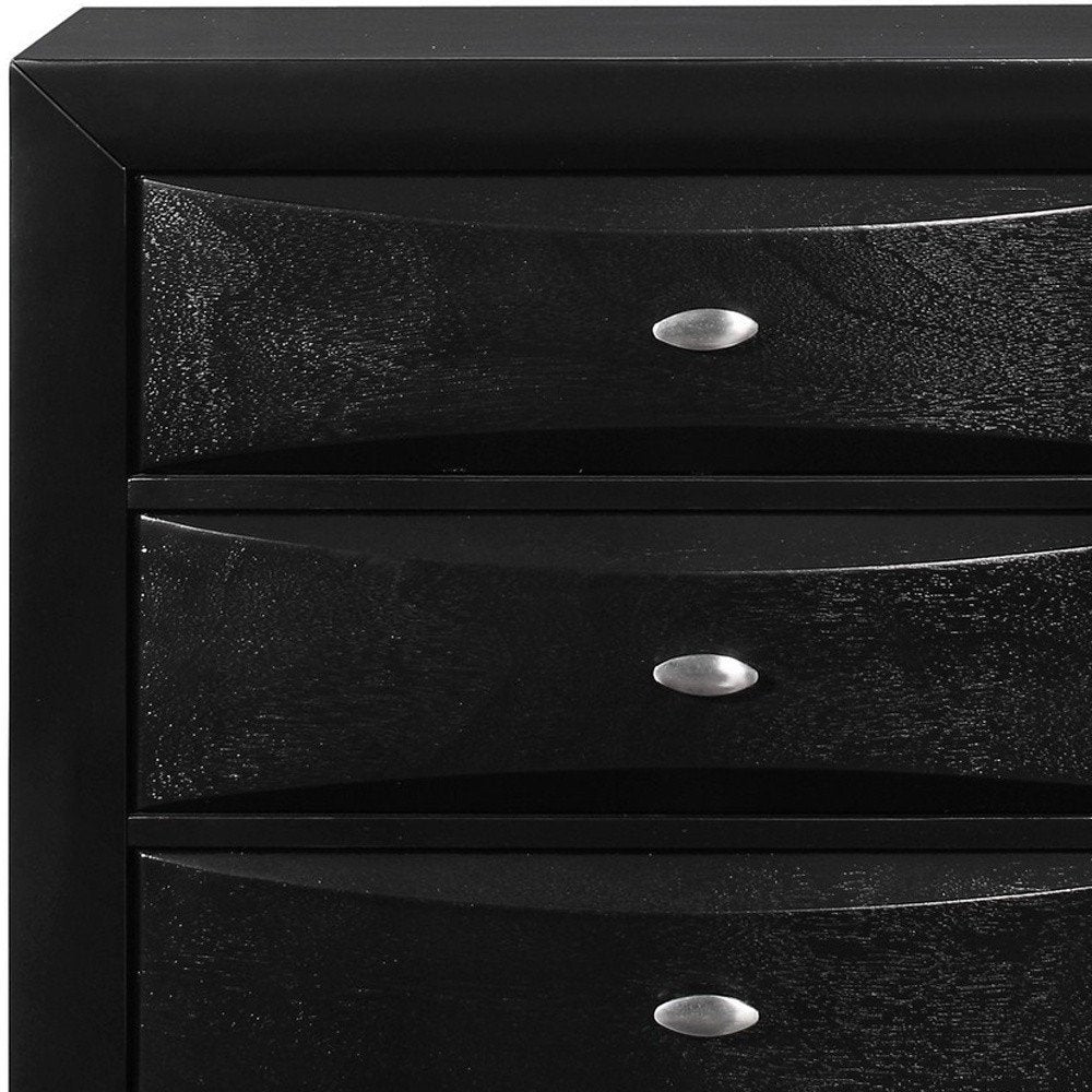 59" Black Solid Wood Eight Drawer Double Dresser HomeRoots