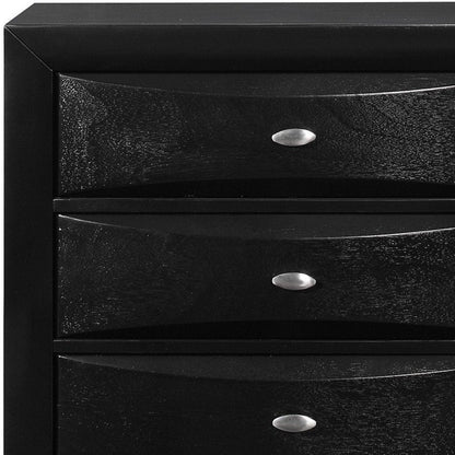 41" Black Solid Wood Five Drawer Dresser HomeRoots