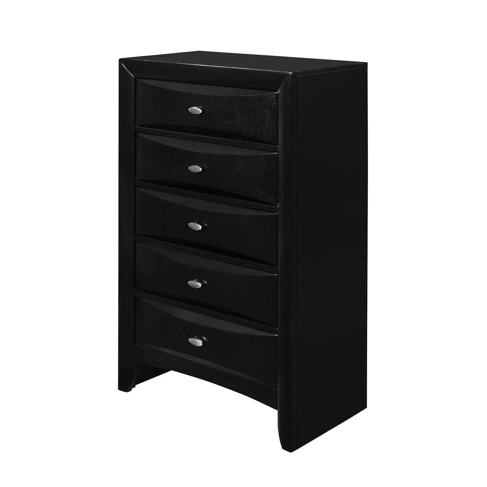 59" Black Solid Wood Eight Drawer Double Dresser — view 8