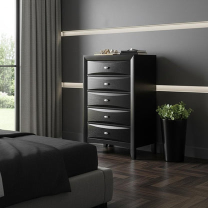 59" Black Solid Wood Eight Drawer Double Dresser HomeRoots