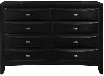 41" Black Solid Wood Five Drawer Dresser HomeRoots
