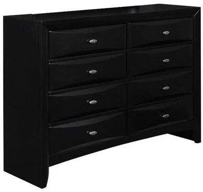 41" Black Solid Wood Five Drawer Dresser HomeRoots