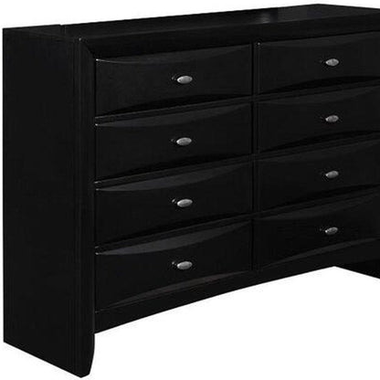 41" Black Solid Wood Five Drawer Dresser HomeRoots