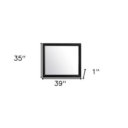 35" Black Wood Framed Accent Mirror HomeRoots