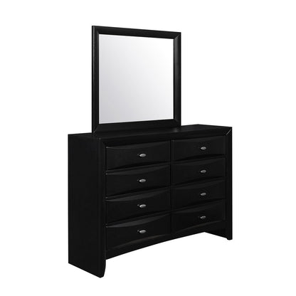 35" Black Wood Framed Accent Mirror