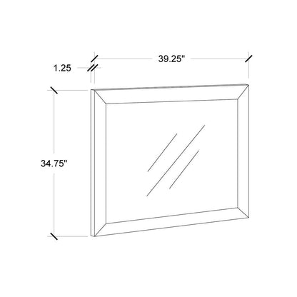 35" Black Wood Framed Accent Mirror