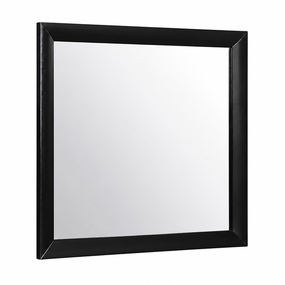 35" Black Wood Framed Accent Mirror