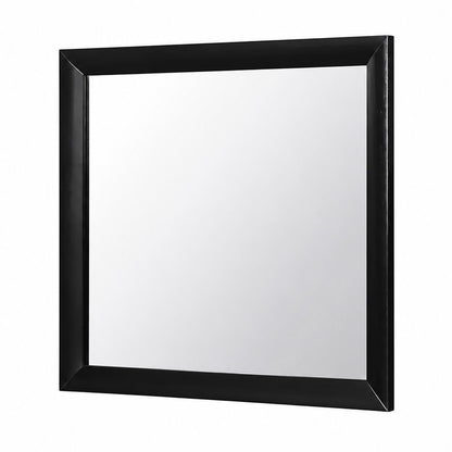 35" Black Wood Framed Accent Mirror