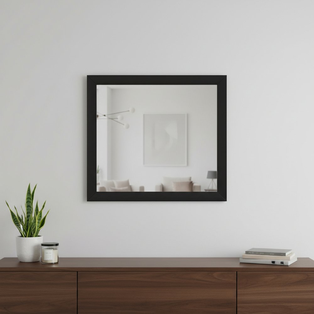 35" Black Wood Framed Accent Mirror HomeRoots