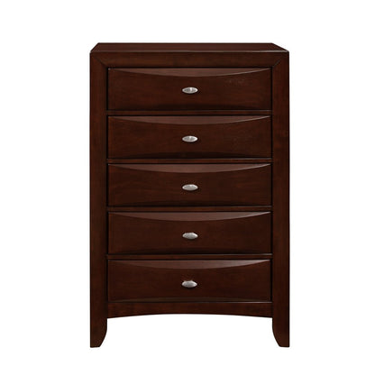New Merlot Chest With 5 Chambared Drawer HomeRoots