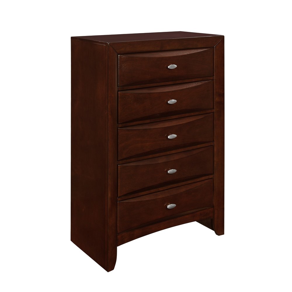 54" Cherry Solid Wood Eight Drawer Double Dresser HomeRoots