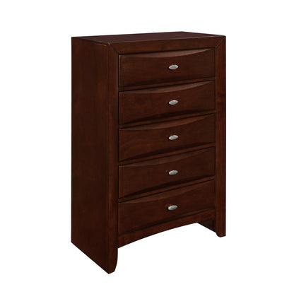 New Merlot Chest With 5 Chambared Drawer HomeRoots