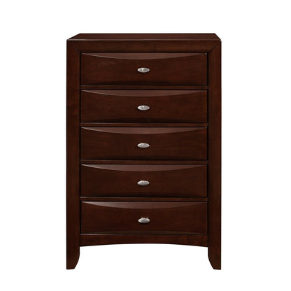 New Merlot Chest With 5 Chambared Drawer HomeRoots