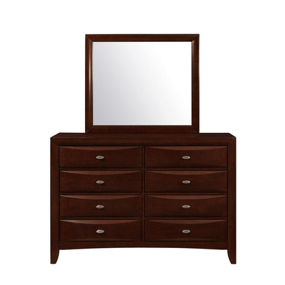 54" Cherry Solid Wood Eight Drawer Double Dresser HomeRoots