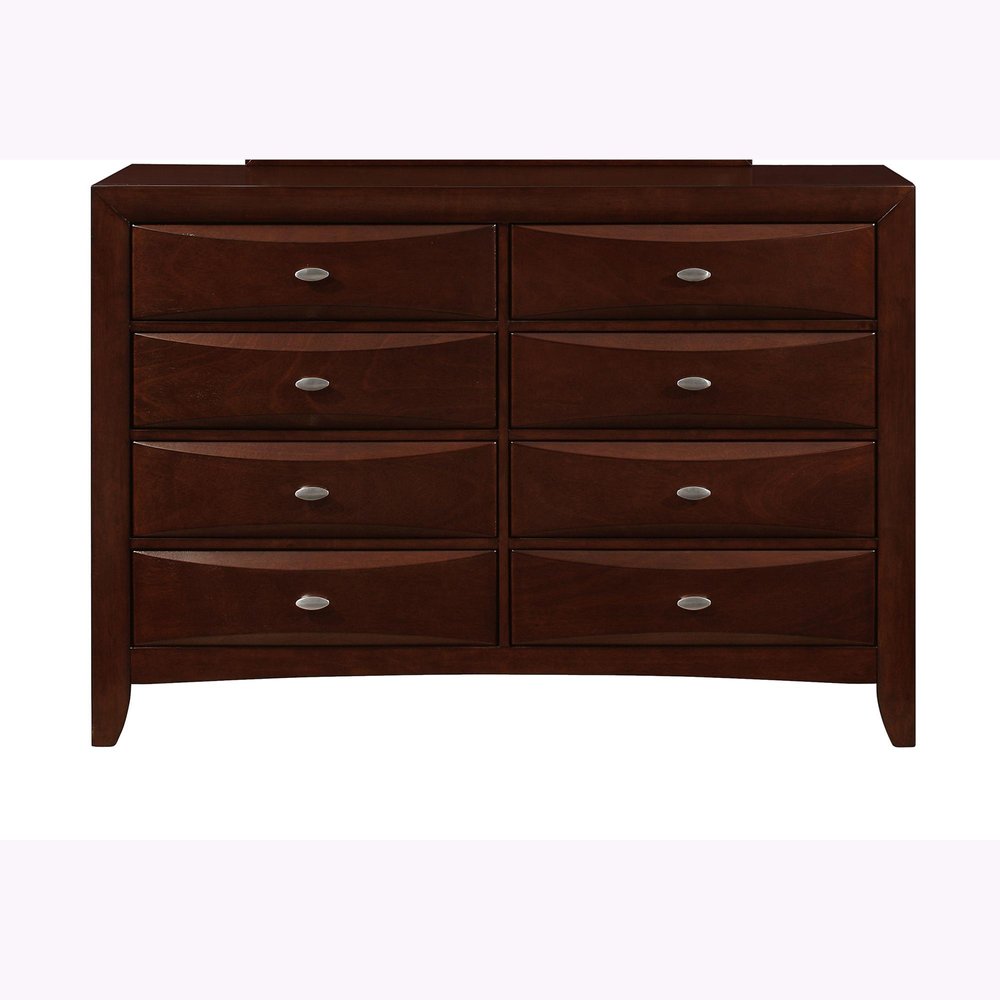 32" Merlot Solid Wood Five Drawer Dresser
