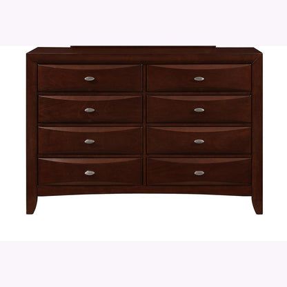 32" Merlot Solid Wood Five Drawer Dresser