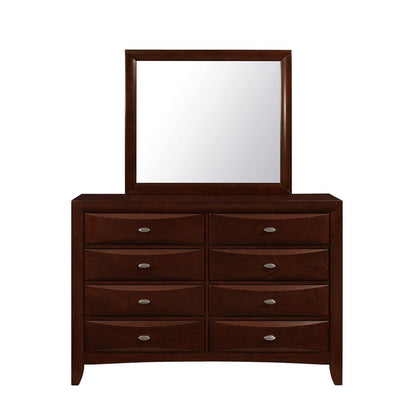 54" Cherry Solid Wood Eight Drawer Double Dresser HomeRoots