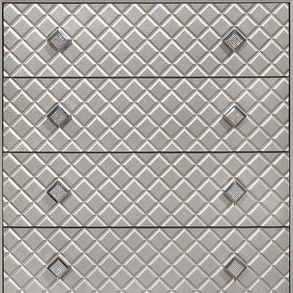 65" Champagne Carved Geometric Solid Wood Mirrored Six Drawer Dresser HomeRoots