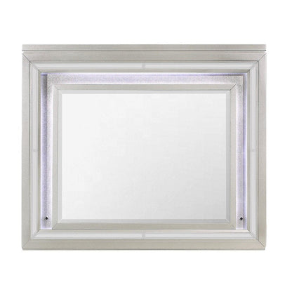 38" Champagne Wood Lighted Mounted Accent Mirror HomeRoots