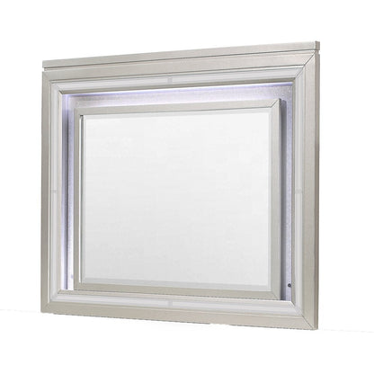 38" Champagne Wood Lighted Mounted Accent Mirror HomeRoots